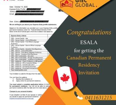 𝐄𝐬𝐚𝐥𝐚 PR Invitation Visa Granted