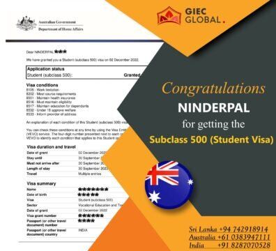 Australia Study visa granted