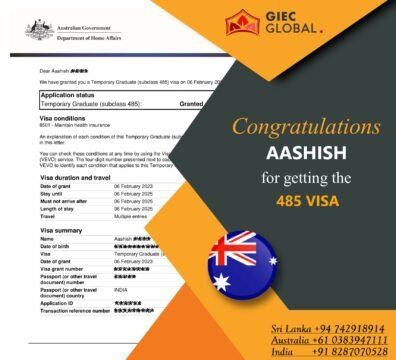 Australia Study visa granted