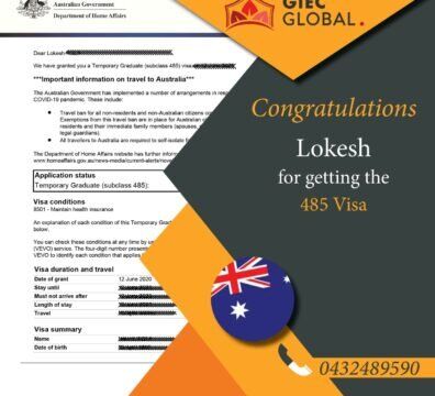Australia Work Visa Granted of Lokesh