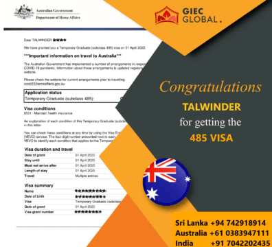 Australia Work Visa Granted of Talwinder