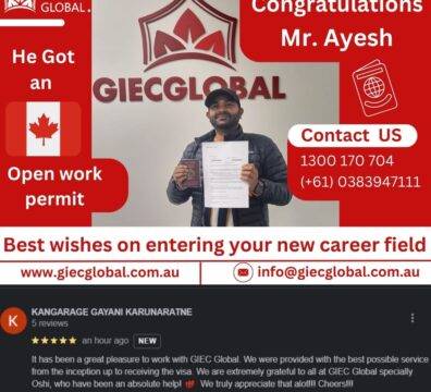 Canada Open Work Visa Granted of Ayesh