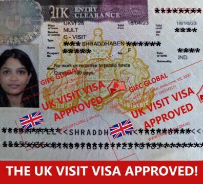 UK visitor Visa granted of Shraddhaben