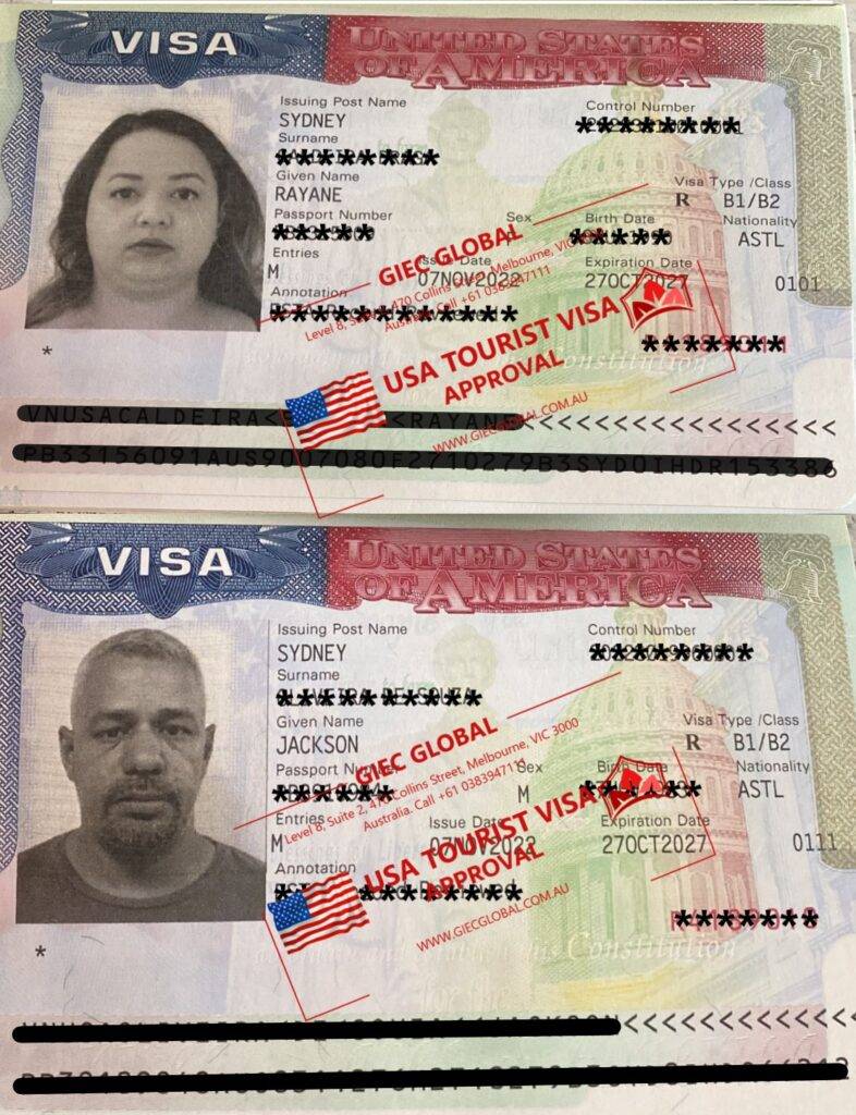 USA Tourist Visa Approved of RAYANE & JACKSON