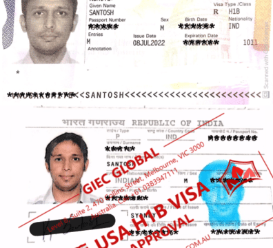 USA H1B Visa Approved of Santosh