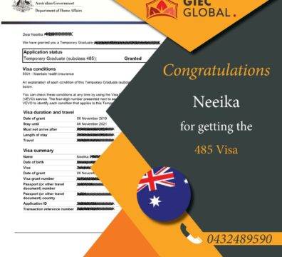 Australia Work Visa Granted of Neeika