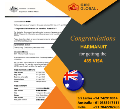 Australia Work Visa Granted of Harmanjit