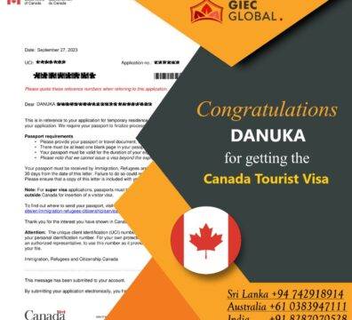 DANUKA canada tourist visa granted