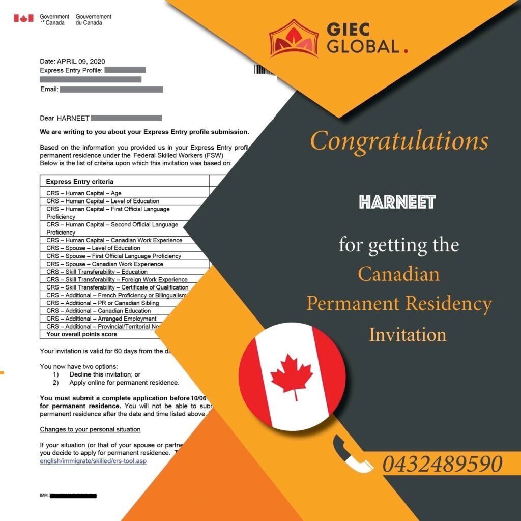 Canada Immigration Visa Granted of Harneet